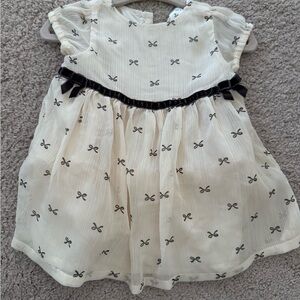 Carter's Cream Outfit with Black Bow Details